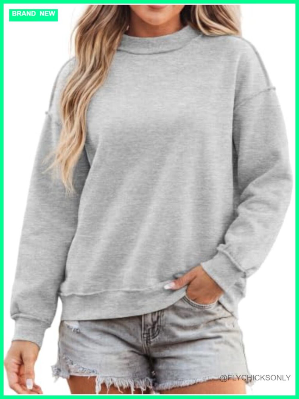 ONLYSTORY Women Mock Neck Sweatshirt Reverse Seam Fleece Lined Pullover